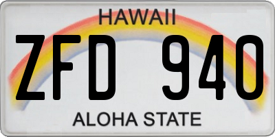 HI license plate ZFD940