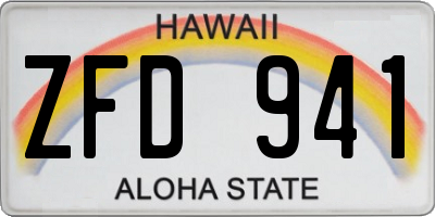 HI license plate ZFD941