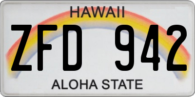 HI license plate ZFD942