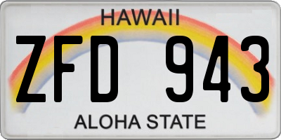 HI license plate ZFD943