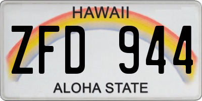 HI license plate ZFD944