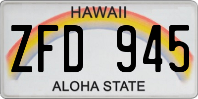 HI license plate ZFD945