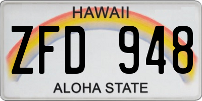 HI license plate ZFD948