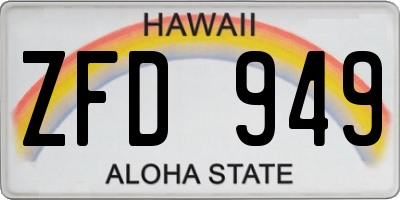 HI license plate ZFD949