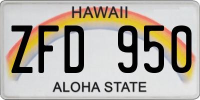 HI license plate ZFD950