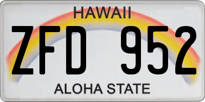 HI license plate ZFD952