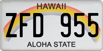 HI license plate ZFD955