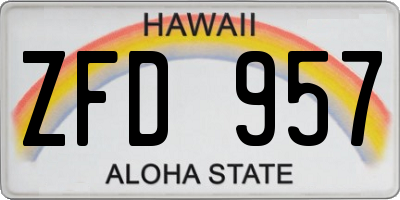 HI license plate ZFD957