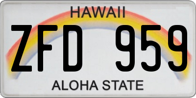 HI license plate ZFD959
