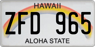 HI license plate ZFD965
