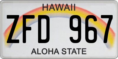 HI license plate ZFD967