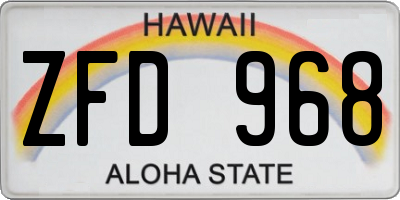 HI license plate ZFD968