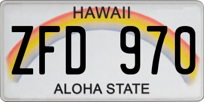 HI license plate ZFD970