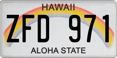 HI license plate ZFD971
