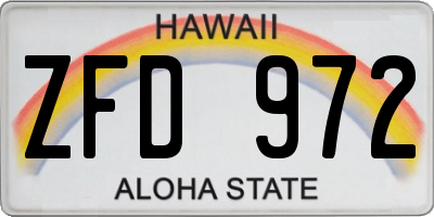 HI license plate ZFD972