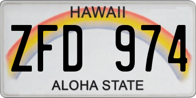 HI license plate ZFD974