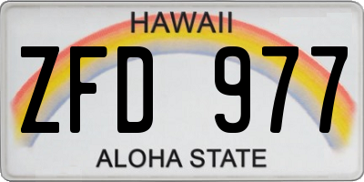 HI license plate ZFD977