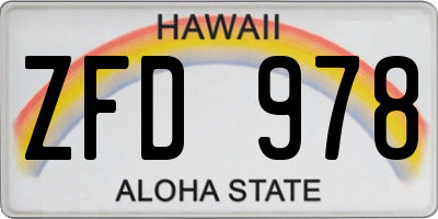 HI license plate ZFD978