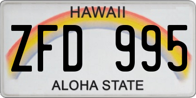 HI license plate ZFD995