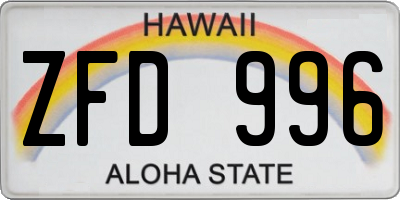 HI license plate ZFD996