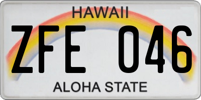 HI license plate ZFE046