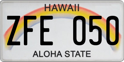 HI license plate ZFE050