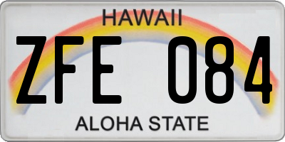 HI license plate ZFE084