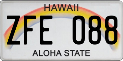 HI license plate ZFE088