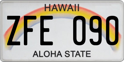 HI license plate ZFE090
