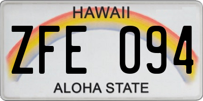 HI license plate ZFE094