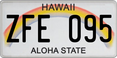 HI license plate ZFE095