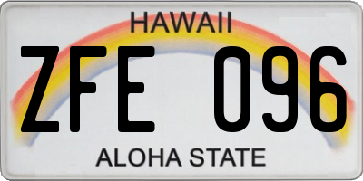 HI license plate ZFE096