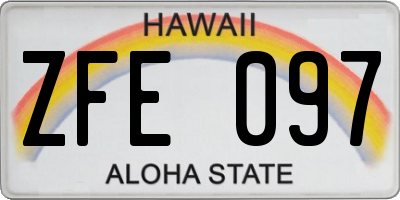 HI license plate ZFE097