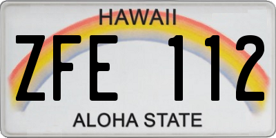 HI license plate ZFE112