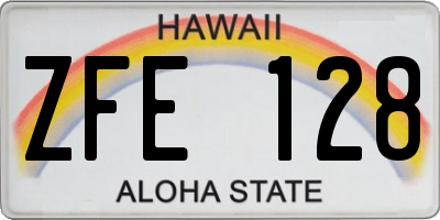 HI license plate ZFE128
