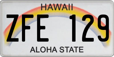 HI license plate ZFE129