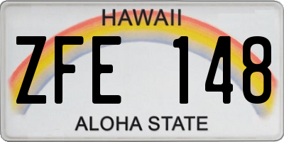 HI license plate ZFE148