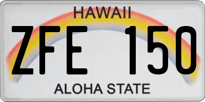 HI license plate ZFE150
