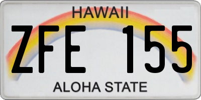 HI license plate ZFE155