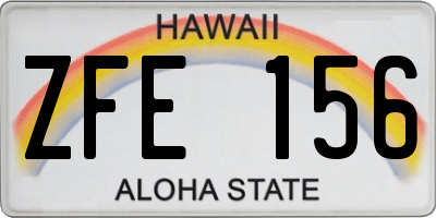 HI license plate ZFE156