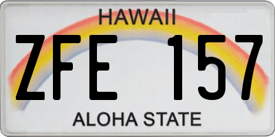 HI license plate ZFE157