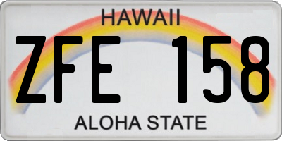HI license plate ZFE158