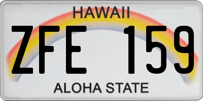 HI license plate ZFE159