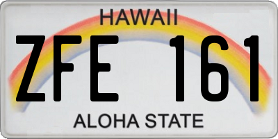 HI license plate ZFE161