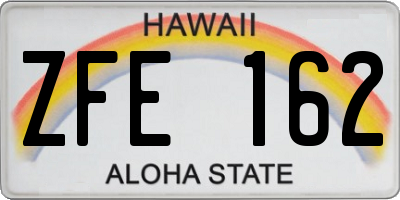 HI license plate ZFE162