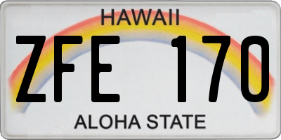HI license plate ZFE170