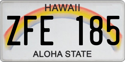HI license plate ZFE185