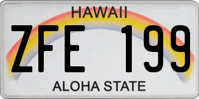 HI license plate ZFE199