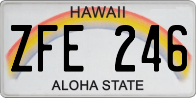 HI license plate ZFE246