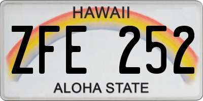 HI license plate ZFE252